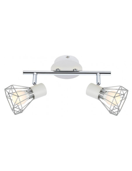 CANDELLUX VERVE LAMPA SUFITOWA LISTWA 2X40W E14 BIAŁY ABAŻUR CHROM 92-61348