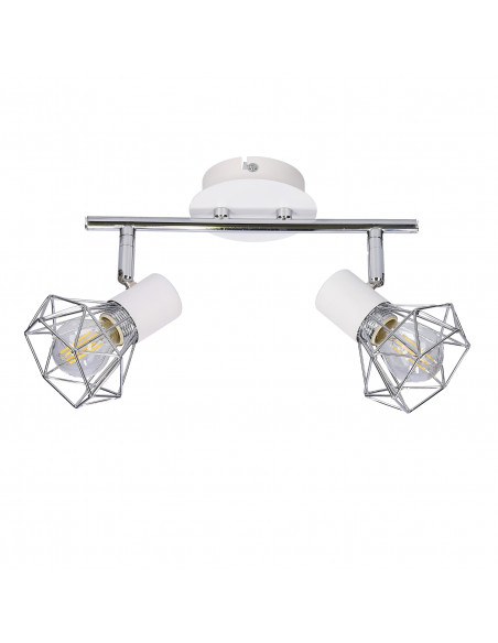 CANDELLUX VERVE LAMPA SUFITOWA LISTWA 2X40W E14 BIAŁY ABAŻUR CHROM 92-61348