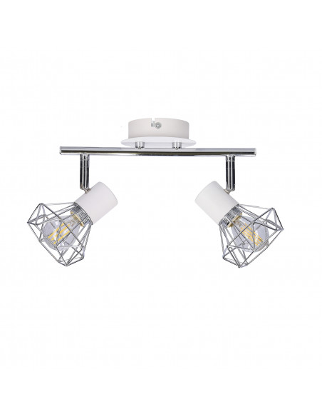 CANDELLUX VERVE LAMPA SUFITOWA LISTWA 2X40W E14 BIAŁY ABAŻUR CHROM 92-61348