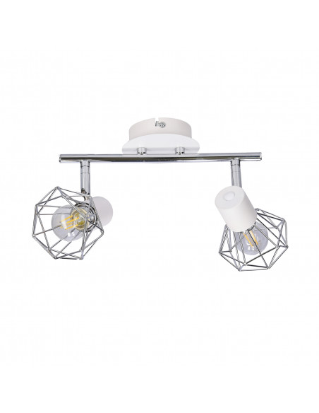 CANDELLUX VERVE LAMPA SUFITOWA LISTWA 2X40W E14 BIAŁY ABAŻUR CHROM 92-61348