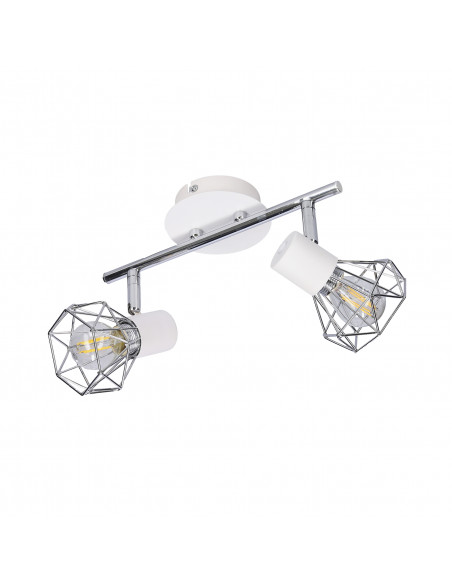 CANDELLUX VERVE LAMPA SUFITOWA LISTWA 2X40W E14 BIAŁY ABAŻUR CHROM 92-61348
