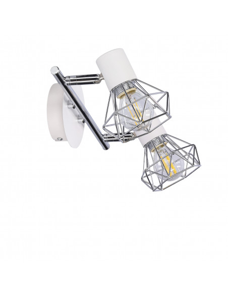 CANDELLUX VERVE LAMPA SUFITOWA LISTWA 2X40W E14 BIAŁY ABAŻUR CHROM 92-61348