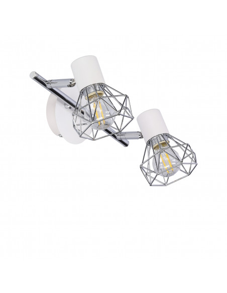 CANDELLUX VERVE LAMPA SUFITOWA LISTWA 2X40W E14 BIAŁY ABAŻUR CHROM 92-61348