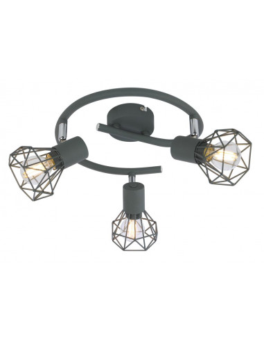 CANDELLUX VERVE LAMPA SUFITOWA SPIRALA 3X40W E14 MATOWY SZARY 98-60990