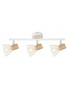 CANDELLUX CHILE LAMPA SUFITOWA LISTWA 3XMAX25W E14 BIAŁY + DREWNO 93-61638