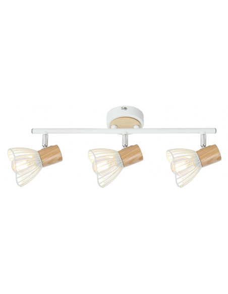 CANDELLUX CHILE LAMPA SUFITOWA LISTWA 3XMAX25W E14 BIAŁY + DREWNO 93-61638