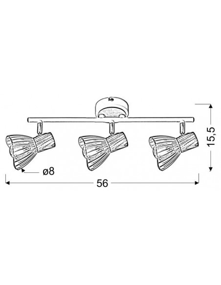 CANDELLUX CHILE LAMPA SUFITOWA LISTWA 3XMAX25W E14 BIAŁY + DREWNO 93-61638