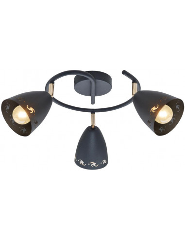 CANDELLUX COTY LAMPA SUFITOWA SPIRALA 3X40W E14 CZARNY 98-67180