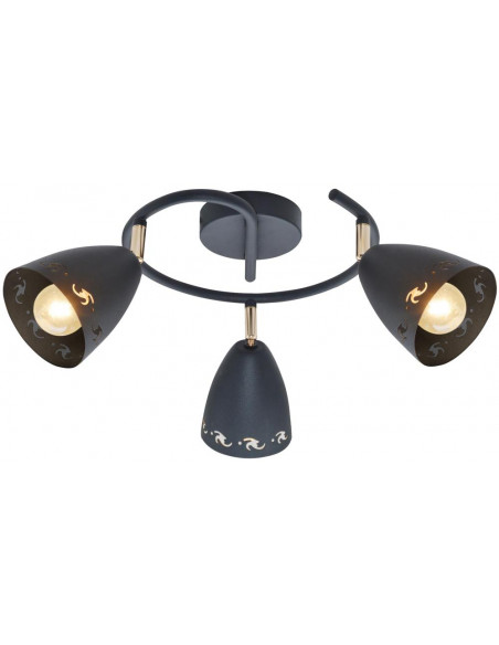 CANDELLUX COTY LAMPA SUFITOWA SPIRALA 3X40W E14 CZARNY 98-67180