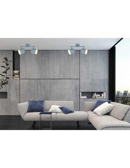 CANDELLUX AZURO LAMPA SUFITOWA LISTWA 2X40W E27 SZARY MAT 92-63212