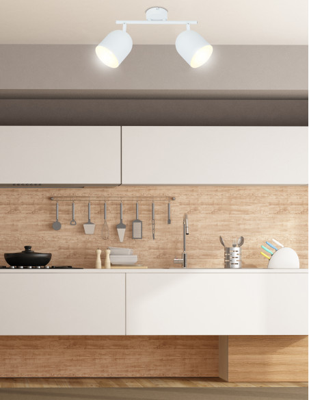 CANDELLUX AZURO LAMPA SUFITOWA LISTWA 2X40W E27 BIAŁY 92-63250