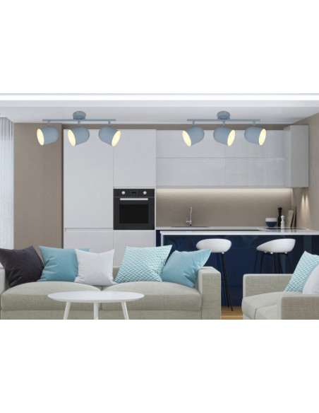 CANDELLUX AZURO LAMPA SUFITOWA LISTWA 3X40W E27 SZARY MAT 93-63229