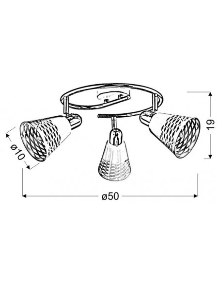 CANDELLUX DISCOVERY LAMPA SUFITOWA SPIRALA 3X40W E14 CHROM/BIAŁY 98-62185