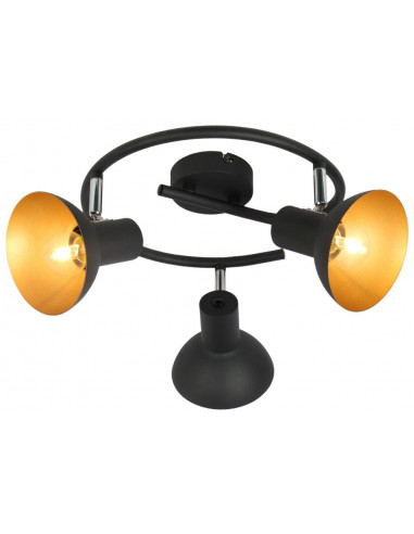 CANDELLUX DISO LAMPA SUFITOWA SPIRALA 3X40W E27 CZARNY+ZLOTO 98-63434