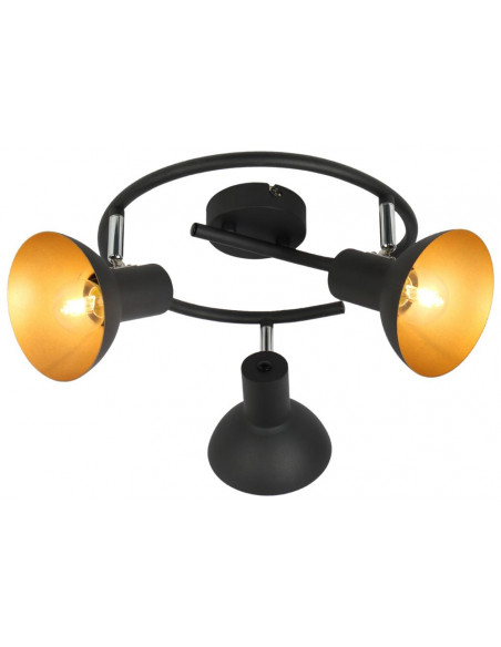 CANDELLUX DISO LAMPA SUFITOWA SPIRALA 3X40W E27 CZARNY+ZLOTO 98-63434