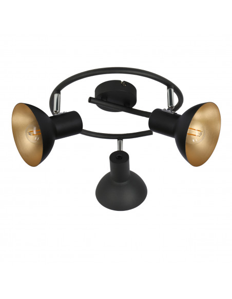 CANDELLUX DISO LAMPA SUFITOWA SPIRALA 3X40W E27 CZARNY+ZLOTO 98-63434