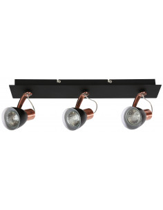 CANDELLUX MARKUS LAMPA SUFITOWA LISTWA 3X50W GU10 CZARNY+MIEDZIANY BEZ ŻARÓWKI 93-35608-M