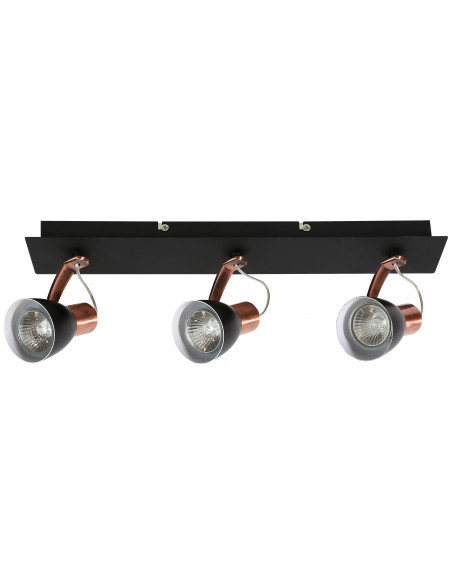 CANDELLUX MARKUS LAMPA SUFITOWA LISTWA 3X50W GU10 CZARNY+MIEDZIANY BEZ ŻARÓWKI 93-35608-M