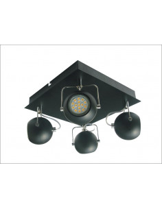 CANDELLUX TONY LAMPA SUFITOWA PLAFON 4X3W LED GU10 CZARNY MATOWY 98-25036