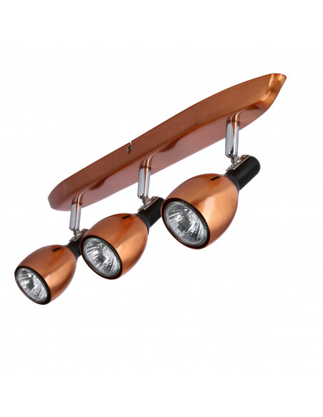 CANDELLUX CROSS LAMPA SUFITOWA LISTWA 3X50W GU10 MIEDZIANY 93-32782