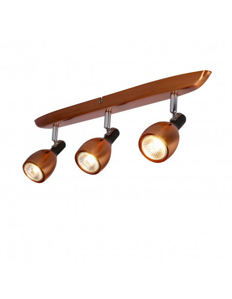 CANDELLUX CROSS LAMPA SUFITOWA LISTWA 3X50W GU10 MIEDZIANY 93-32782