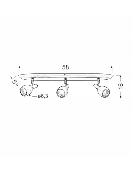 CANDELLUX CROSS LAMPA SUFITOWA LISTWA 3X50W GU10 MIEDZIANY 93-32782