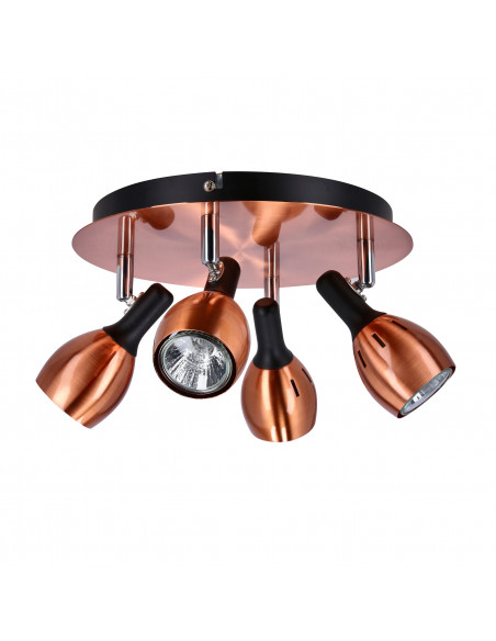CANDELLUX CROSS LAMPA SUFITOWA PLAFON 4X50W GU10 MIEDZIANY 98-34878