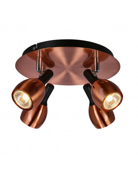 CANDELLUX CROSS LAMPA SUFITOWA PLAFON 4X50W GU10 MIEDZIANY 98-34878