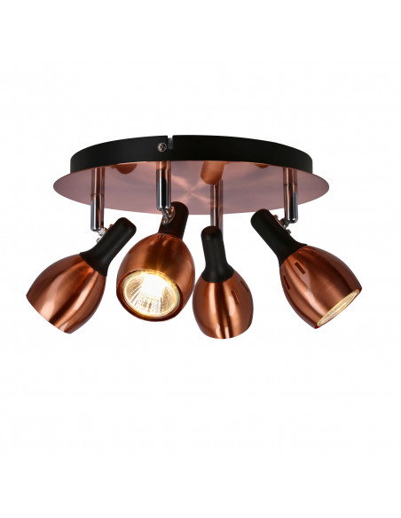 CANDELLUX CROSS LAMPA SUFITOWA PLAFON 4X50W GU10 MIEDZIANY 98-34878