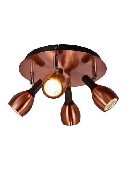 CANDELLUX CROSS LAMPA SUFITOWA PLAFON 4X50W GU10 MIEDZIANY 98-34878