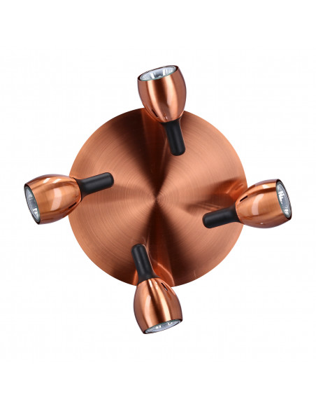 CANDELLUX CROSS LAMPA SUFITOWA PLAFON 4X50W GU10 MIEDZIANY 98-34878