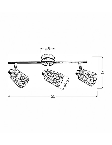 CANDELLUX YORK LAMPA SUFITOWA LISTWA 3X40W G9 MOSIĄDZ (BŻ) 93-70111