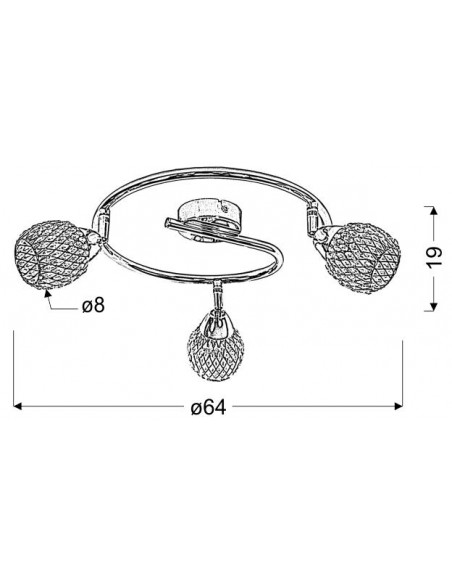 CANDELLUX CLEAR LAMPA SUFITOWA SPIRALA 3X40W G9 TRANSPARENTNY 98-06899