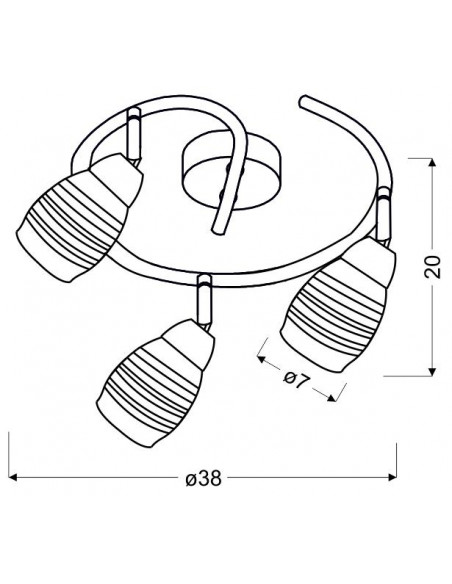 CANDELLUX JUBILAT LAMPA SUFITOWA SPIRALA 3X10W E14 LED CHROM 98-55705