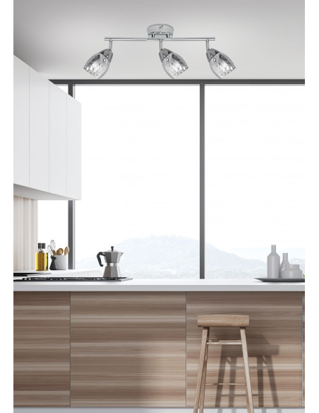 CANDELLUX MILTON LAMPA SUFITOWA LISTWA 3X10W E14 LED CHROM 93-61294