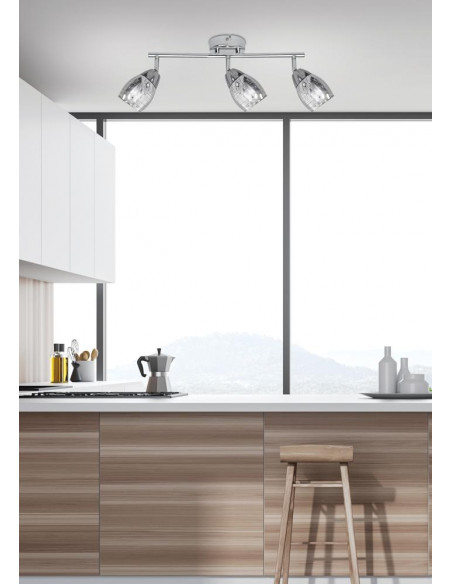 CANDELLUX MILTON LAMPA SUFITOWA LISTWA 3X10W E14 LED CHROM 93-61294