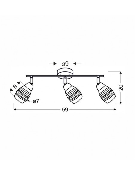 CANDELLUX MILTON LAMPA SUFITOWA LISTWA 3X10W E14 LED CHROM 93-61294