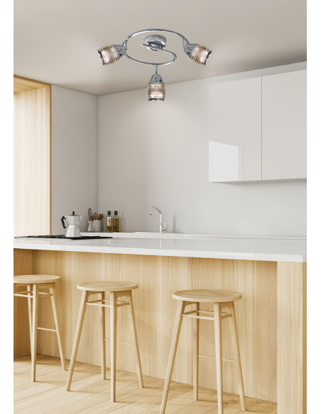 CANDELLUX MILTON LAMPA SUFITOWA SPIRALA 3X10W E14 LED CHROM 93-61300