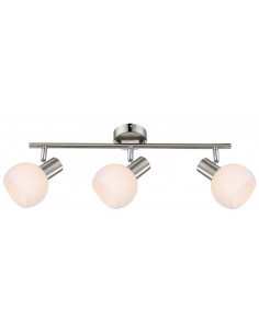 CANDELLUX MAURO LAMPA SUFITOWA LISTWA 3X4W E14 LED RGB SATYNA NIKIEL Z PILOTEM 93-61607