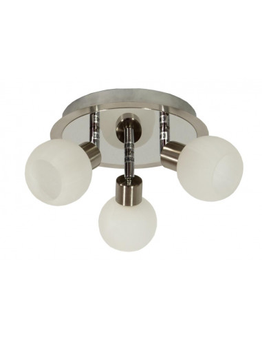 CANDELLUX ALABASTER LAMPA SUFITOWA PLAFON 3X40W G9 SATYNA+CHROM 98-07025
