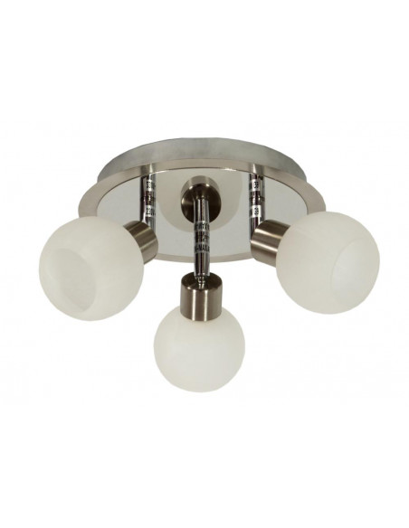 CANDELLUX ALABASTER LAMPA SUFITOWA PLAFON 3X40W G9 SATYNA+CHROM 98-07025