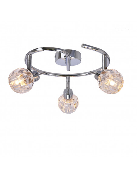 CANDELLUX BOMBOLA LAMPA SUFITOWA SPIRALA 3X40W G9 CHROM BEZ ŻARÓWEK 98-70326