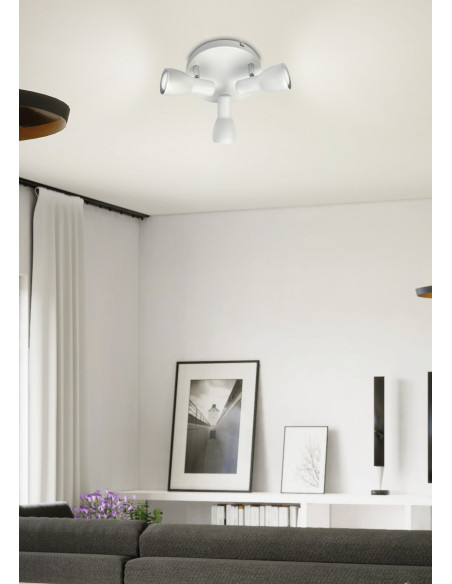 CANDELLUX PICARDO LAMPA SUFITOWA PLAFON 3X40W E14 BIAŁY MAT 98-44204