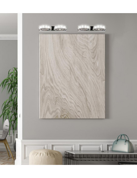 CANDELLUX SHIPI LAMPA KINKIET 2X3W LED KRYSZTAŁKI STAL NIERDZEWNA 22-45300