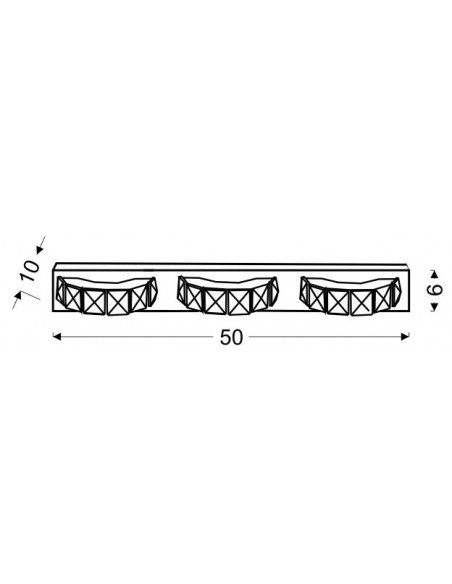 CANDELLUX SHIPI LAMPA KINKIET 3X3W LED KRYSZTAŁKI STAL NIERDZEWNA 23-45324