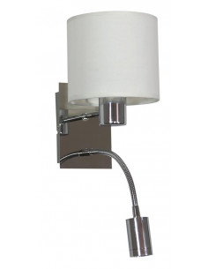 CANDELLUX SYLWANA LAMPA KINKIET 1X40W E14 + LED Z WYŁĄCZNIKIEM CHROM / BIAŁY 21-28648