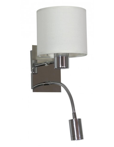 CANDELLUX SYLWANA LAMPA KINKIET 1X40W E14 + LED Z WYŁĄCZNIKIEM CHROM / BIAŁY 21-28648