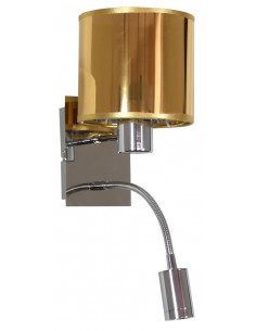 CANDELLUX SYLWANA LAMPA KINKIET 1X40W E14 + LED Z WYŁĄCZNIKIEM CHROM / ZŁOTY 21-29287