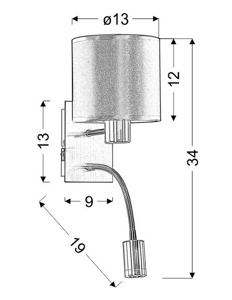 CANDELLUX SYLWANA LAMPA KINKIET 1X40W E14 + LED Z WYŁĄCZNIKIEM CHROM / ZŁOTY 21-29287