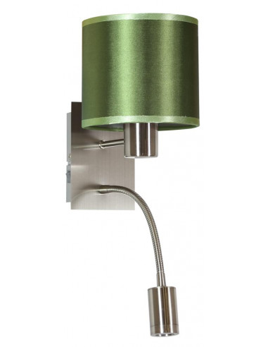 CANDELLUX SYLWANA LAMPA KINKIET 1X40W E14 + LED Z WYŁĄCZNIKIEM CHROM / ZIELONY CIEMNY 21-29294
